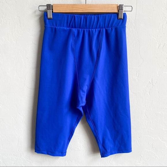 NEW Free People Blue High‎ Waisted Biker Shorts - Picture 1 of 5